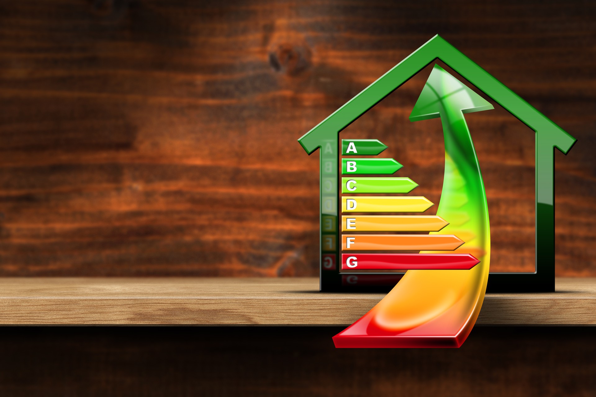 Cote d’efficacité énergétique de la maison - Maison modèle de petite taille sur une table