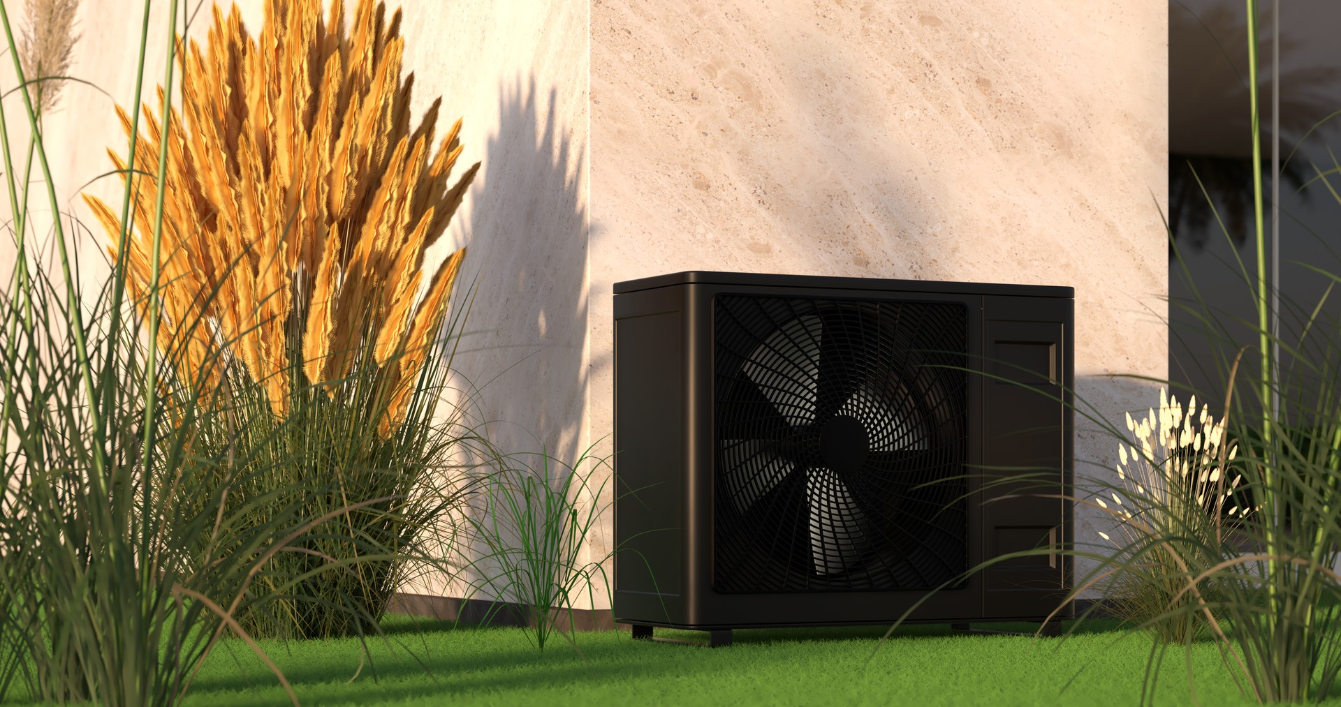 l’énergie de la pompe à chaleur comme chauffage et énergie verte alternative - Illustration 3D